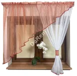 firana skos połączone tkaniny woal i organdyna