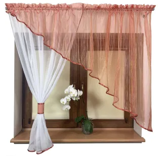 Firana Samira czerwona woal 300 cm x 150 cm