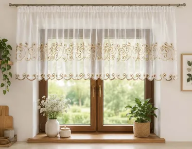 Figaro organdyna haftowana 290 cm x 60 cm