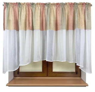 Firana Ariel woal kresz żółto - łososiowa