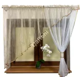 firana skos , połączona tkanina woal i organdyna