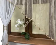 firana skos , połączona tkanina woal i organdyna