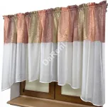 firana połączony woal kresz z kolorową górą 